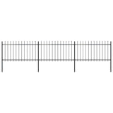 Vidaxl Garden Fence With Spears Top 5.1x1 M stål svart