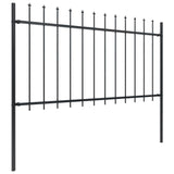 Vidaxl Garden Fence s Spears Top 6,8x1 M Steel Black