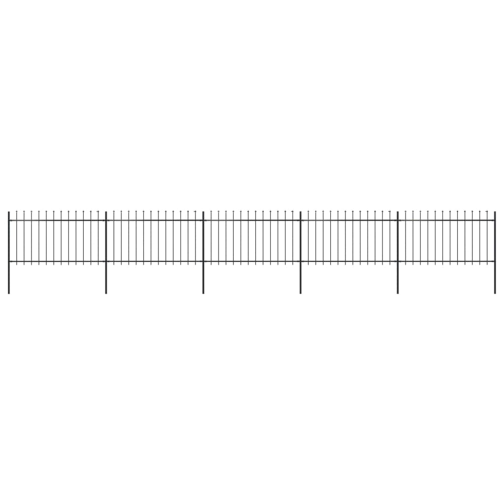 Vidaxl Garden Fence s Spears Top 8,5x1 M Steel Black