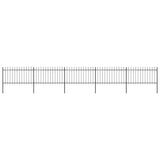 Vidaxl Garden Fence With Spears Top 8.5x1 M stål svart