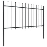 Vidaxl Garden Fence avec Spears Top 8,5x1 m en acier noir