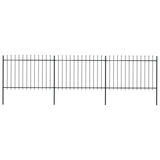 Vidaxl Garden Fence With Spears Top 5.1x1.2 M stål svart