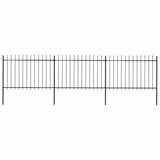 Vidaxl Garden Fence avec Spears Top 5.1x1,2 m en acier noir