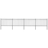 Vidaxl Garden Fence s Spears Top 6,8x1,2 M Steel Black