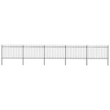 Vidaxl Garden Fence With Spears Top 8.5x1.2 m de acero negro