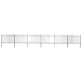 Vidaxl Garden Fence With Spears Topp 10.2x1.2 M stål svart