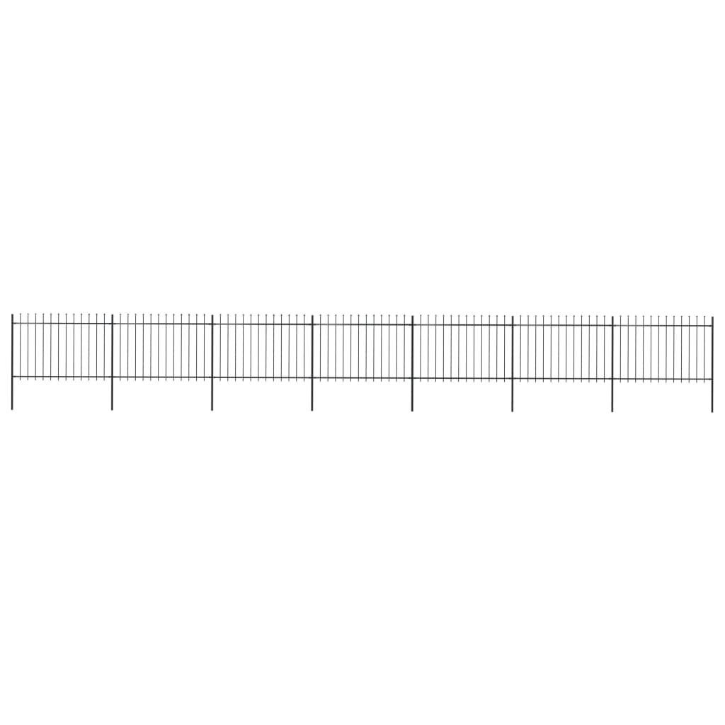 Vidaxl Garden Fence s Spears Top 11,9x1,2 M Steel Black