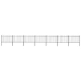 Vidaxl Garden Fence s Spears Top 11,9x1,2 M Steel Black