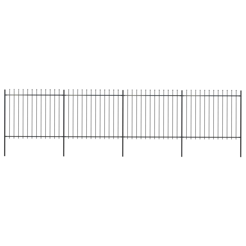 Vidaxl Garden Fence s Spears Top 6,8x1,5 m ocel černá