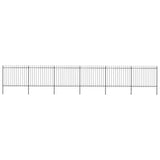 Vidaxl garden fence with spears top 10.2x1.5 m steel black