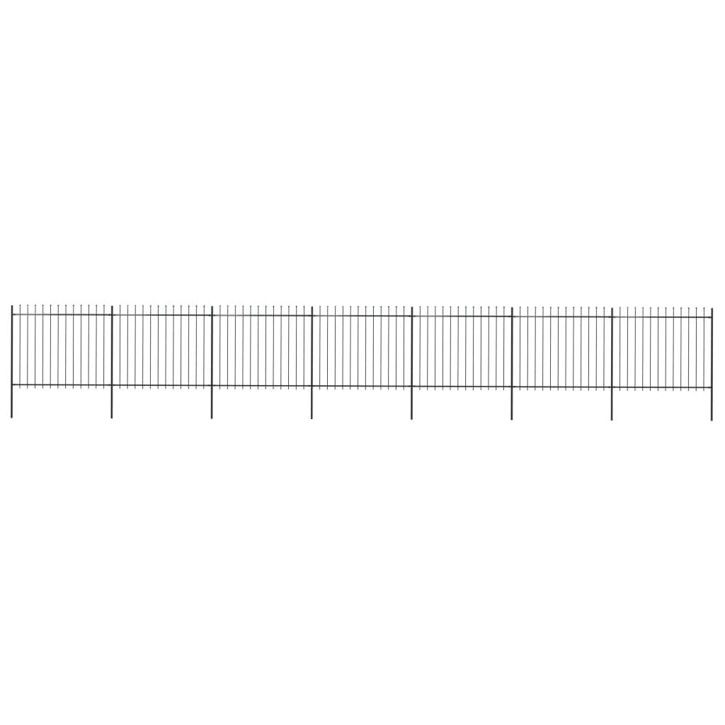 Vidaxl Garden Fence s Spears Top 11,9x1,5 m Steel Black