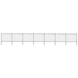 Vidaxl garden fence with spears top 11.9x1.5 m steel black