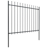 Vidaxl Garden Fence s Spears Top 13,6x1,5 M Steel Black