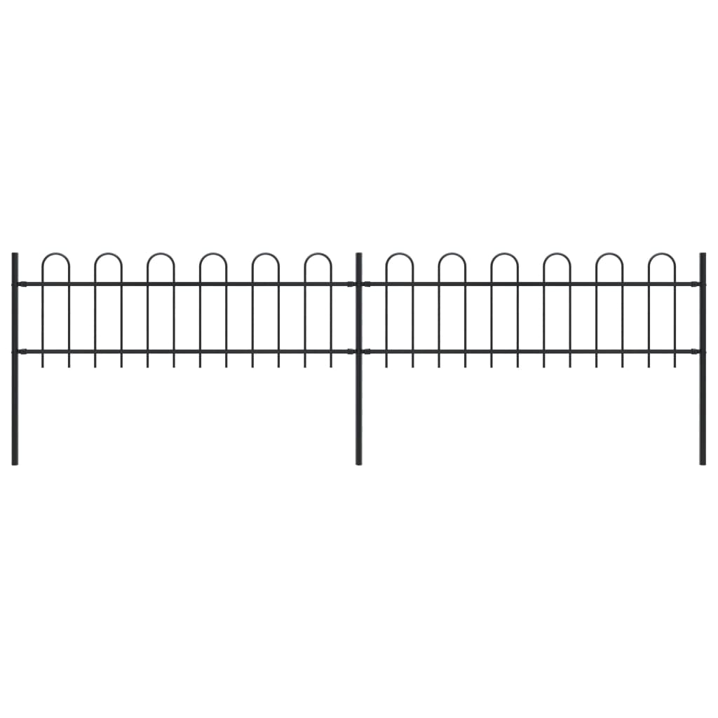 Vidaxl Garden Plot s kulatou Top 3,4x0,6 M Steel Black