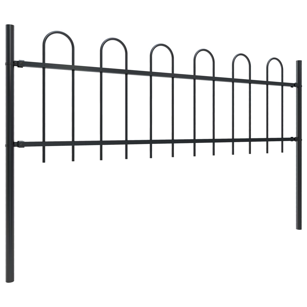 Vidaxl Garden Plot s kulatou Top 3,4x0,6 M Steel Black