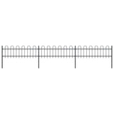 Vidaxl Garden Fence con top rotondo 5,1x0,6 m in acciaio nero