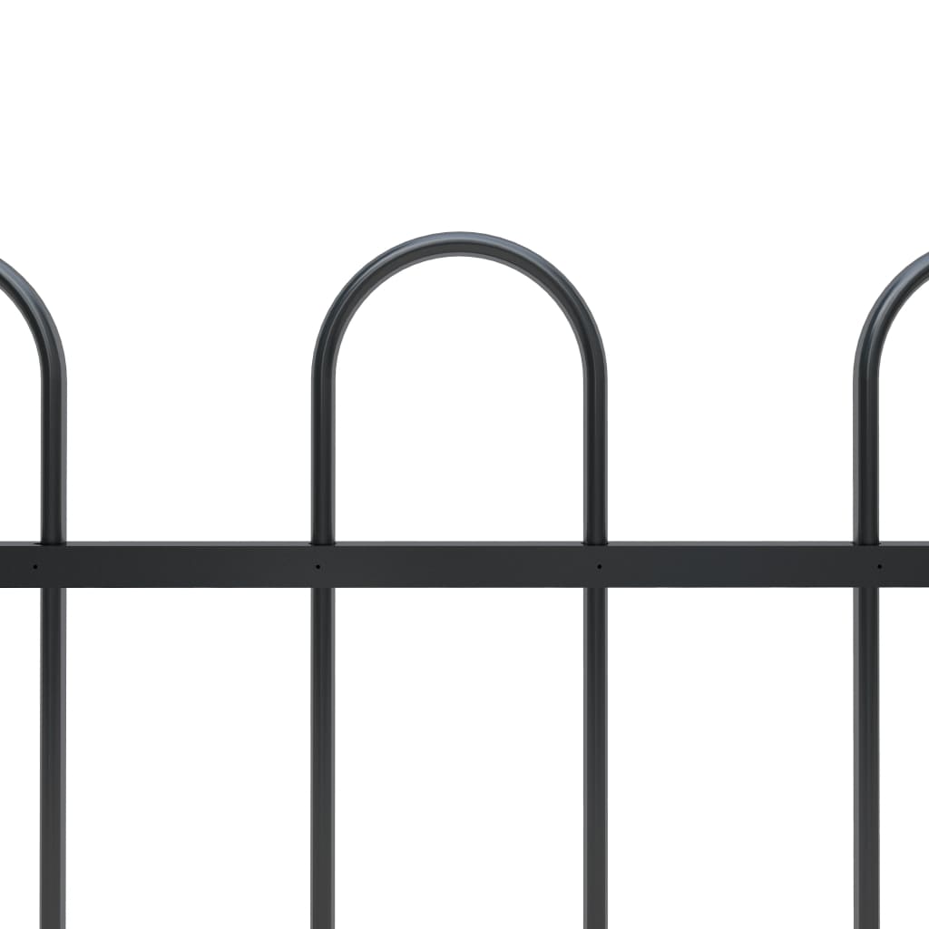 Vidaxl Garden Fence z okrągłym najlepszym 10.2x0,6 m stalowy czarny