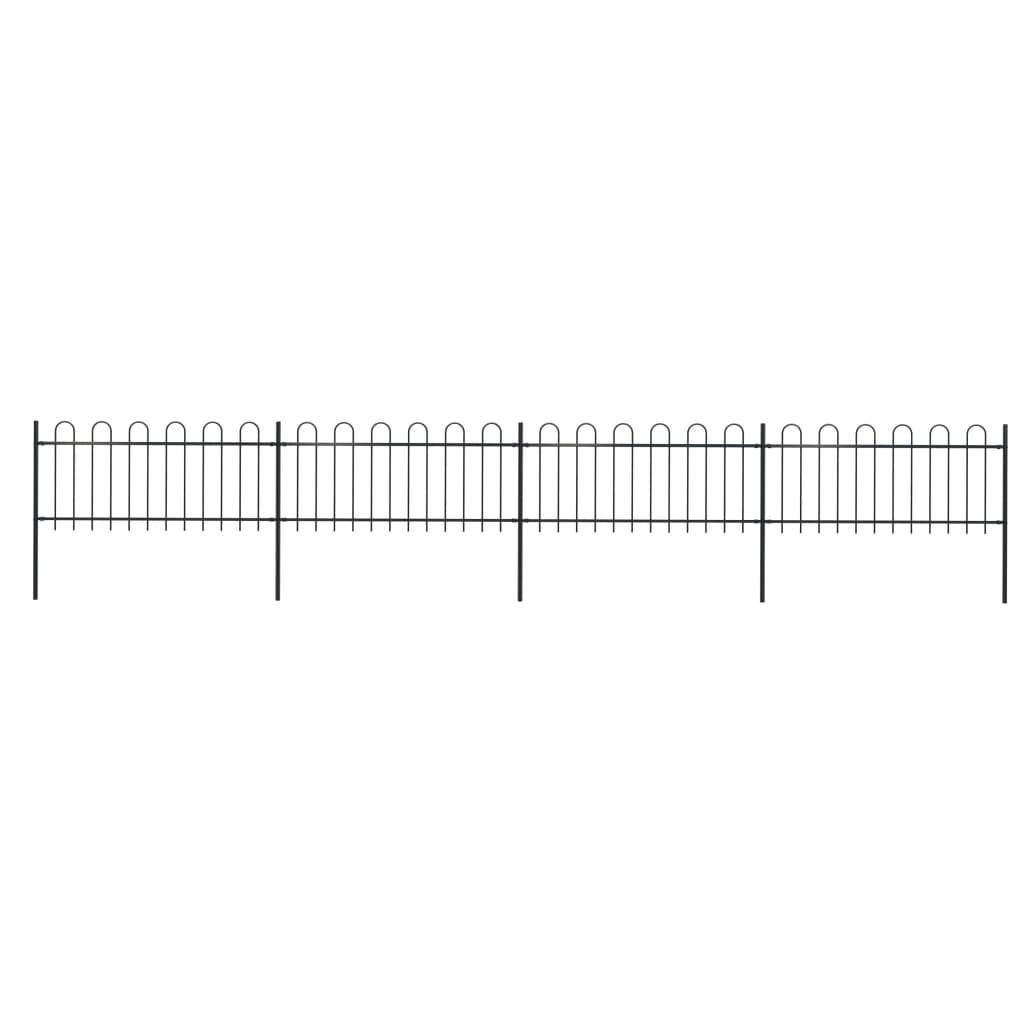 Vidaxl Garden Fence con top redonda de 6.8x0.8 m de acero negro