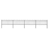 Vidaxl Garden Fence con top redonda de 6.8x0.8 m de acero negro