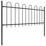 Vidaxl Garden Fence con top rotondo da 10,2x0,8 m in acciaio nero