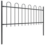 Vidaxl Garden Fence con top rotondo da 15,3x0,8 m in acciaio nero