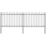 Vidaxl Garden Fence med runde topp 3,4x1,2 m stål svart