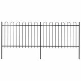 Clôture de jardin vidaxl avec un haut rond 3,4x1,2 m en acier noir