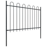 Vidaxl Garden Fence med runde topp 3,4x1,2 m stål svart