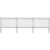 Vidaxl Garden Fence con top redonda 5.1x1.2 m de acero negro