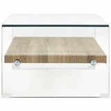 Vidaxl salontafel 98x45x31 cm gehard glas transparant
