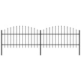 Vidaxl Garden Fence con Spears Top (1-1.25) x3,4 m in acciaio nero