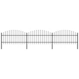 Vidaxl Garden Fence s vrcholem Spears (1-1,25) x5,1 m Steel Black