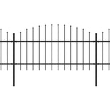 Vidaxl Havehegn med spyd top (1-1,25) x6,8 m stål sort