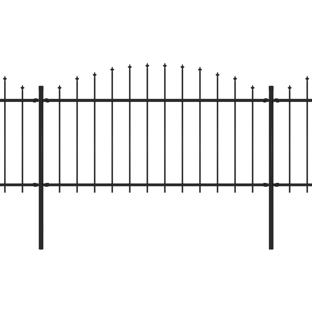 Vidaxl Gartenzaun mit Speerentop (1,25-1,5) x3,4 m Stahlschwarz