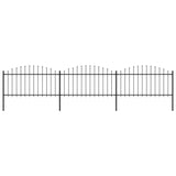 Vidaxl Garden Fence s Spears Top (1,25-1,5) x5,1 m Steel Black