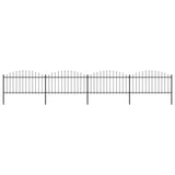 Vidaxl Garden Fence With Spears Top (1,25-1,5) x6,8 m stål svart