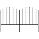 Vidaxl Garden Fence s vrcholem Spears (1,5-1,75) x3,4 m Steel Black