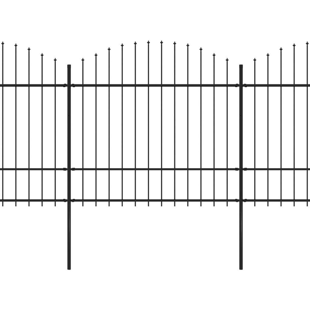 Clôture de jardin vidaxl avec haut de lance (1,5-1,75) x3,4 m en noire en noire