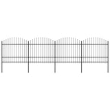 Vidaxl Garden Fence s vrcholem Spears (1,5-1,75) x6,8 m ocel černá