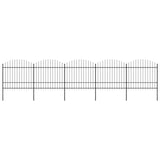 Vidaxl Garden Fence con Spears Top (1,5-1,75) x8,5 m in acciaio nero