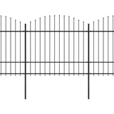 Vrtna ograja Vidaxl s Spears Top (1,5-1,75) x11.9 m jeklena črna