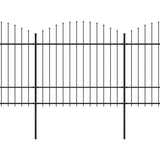 Vrtna ograja Vidaxl s Spears Top (1,5-1,75) x13,6 m jeklena črna