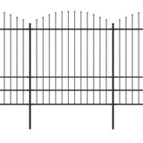 Vidaxl Garden Fence con Spears Top (1,75-2) x3,4 m in acciaio nero