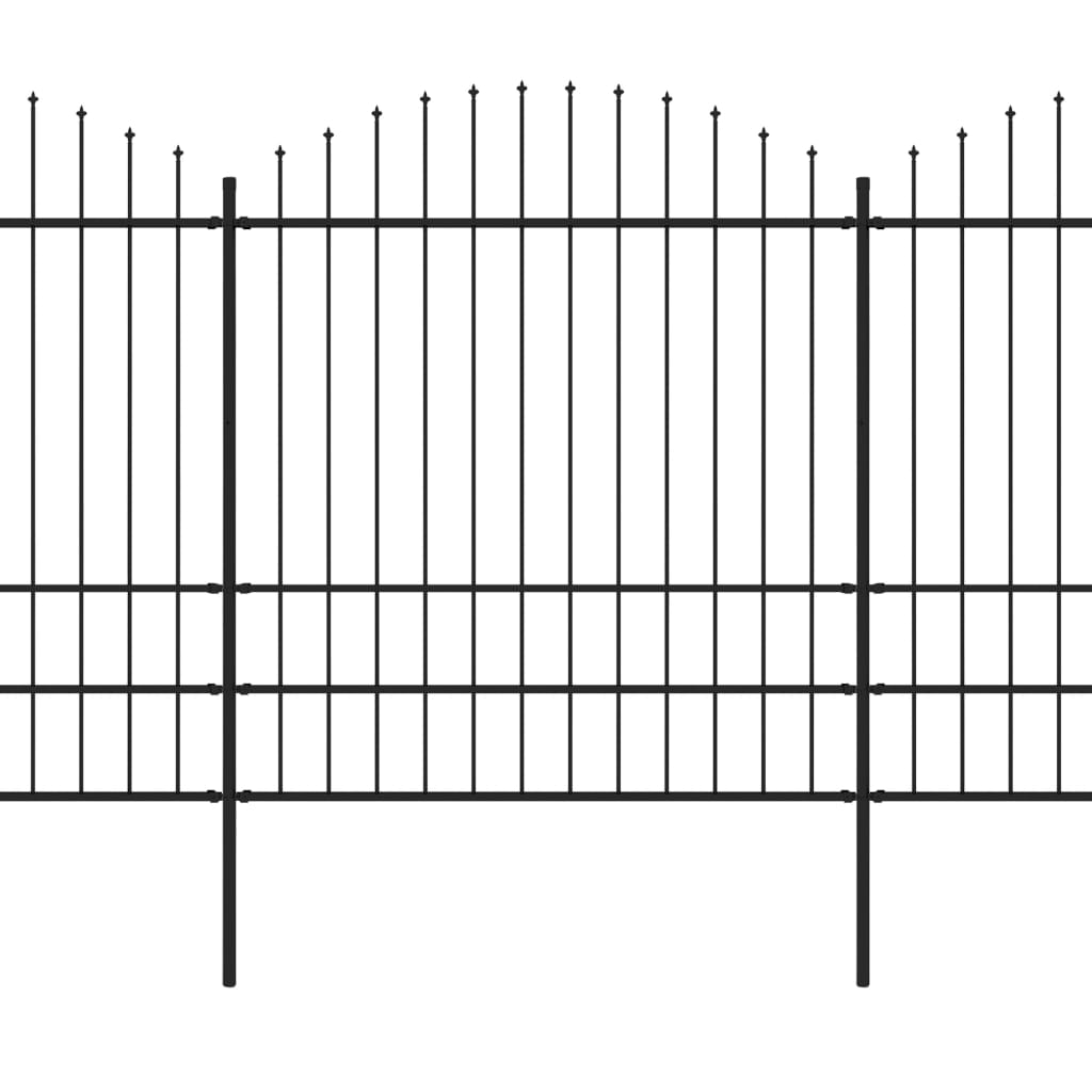 Vidaxl Havehegn med spyd top (1,75-2) x6,8 m stål sort