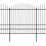 Vidaxl Havehegn med spyd top (1,75-2) x6,8 m stål sort