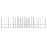 Vidaxl Garden Fence s vrcholem Spears (1,75-2) x8,5 m ocel černá