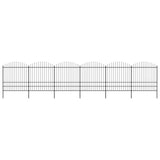 Vidaxl garden fence with spears top (1.75-2) X10.2 m Steel Black