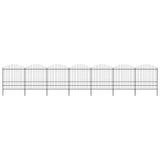 Vidaxl Garden Fence s Spears Top (1,75-2) X11,9 M Steel Black