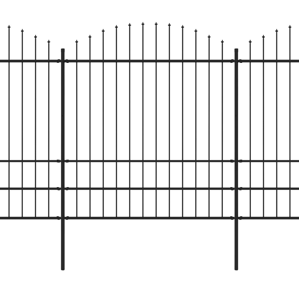 Vrtna ograja Vidaxl s Spears Top (1,75-2) x11,9 m jeklena črna