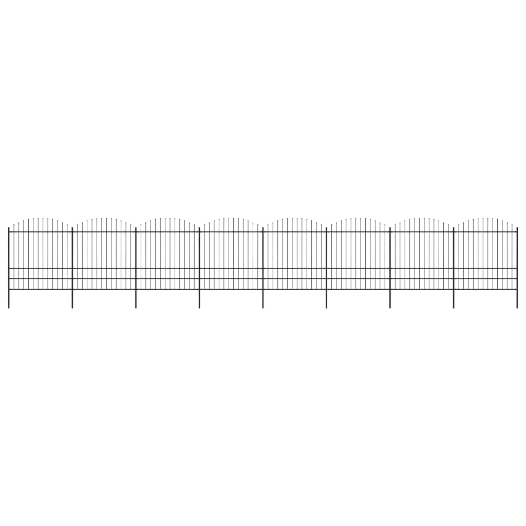 Vidaxl Gaart Fiedem mat Spuere Top (1,75-2) x13.6 m Stol schwaarz